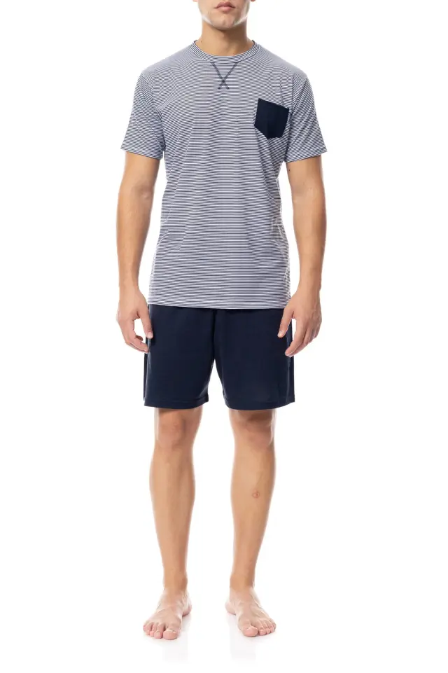 Πυτζάμα κοντομάνικη V-neck S-M549 SEA STRIPE by Ulisse