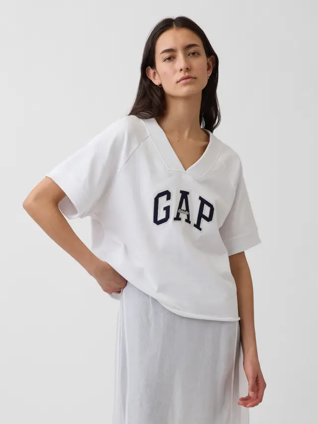 Γυναικείο Φούτερ Oversized από French Terry με Λογότυπο FRESH WHITE - S