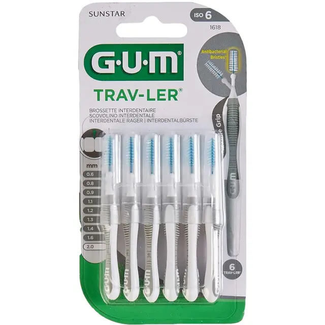 GUM Trav-Ler 1618 Μεσοδόντια Βουρτσάκια Κυλινδρικά 2,0mm ISO 6, 6τμχ