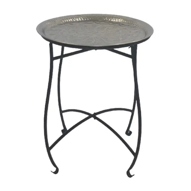 Τραπεζάκι Μαύρο/Ασημί Μέταλλο Φ53x56cm 3-50-983-0007
