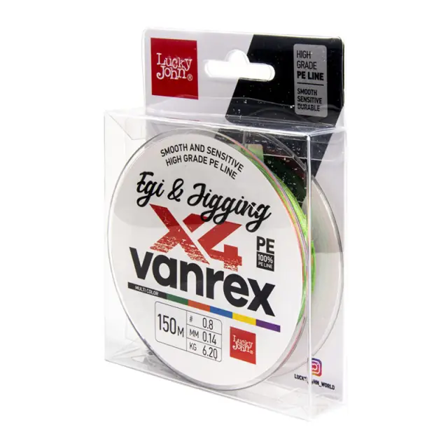 Νήμα Lucky John Vanrex Egi & Jigging X4 Multi Color 0.14mm - PE 0.8