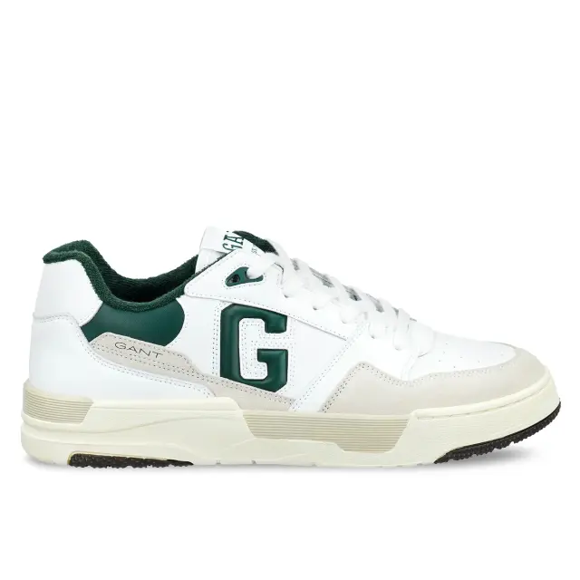 Ανδρικά Δερμάτινα Sneakers Gant Brookpal 31631005-G247 Λευκό-Πράσινο Άσπρο - 42