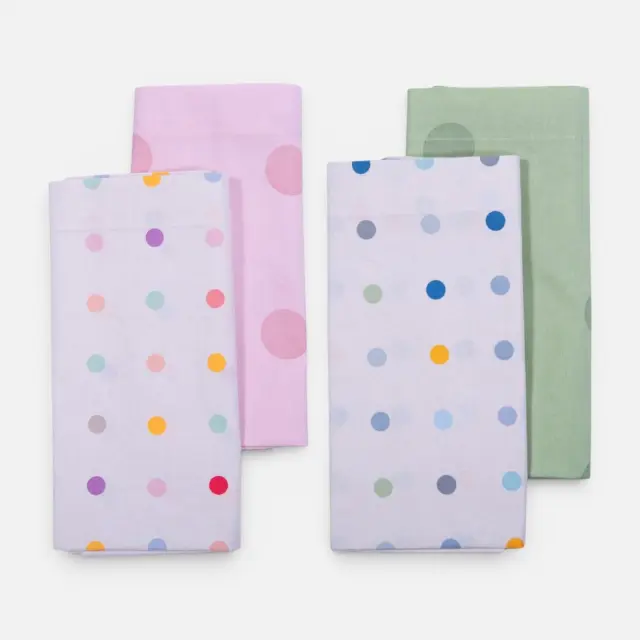 Σετ Σεντόνια Λίκνου Βρεφικά 2τεμ. Baby Dots Nef Nef Homeware, 100% ΒΑΜΒΑΚΙ - ECRU/GREEN (040804) 2