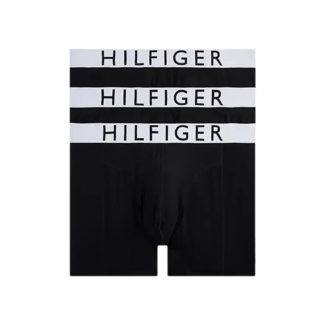 Tommy Hilfiger Ανδρικό Boxer Logo Waistband - Τριπλό Πακέτο, Χρώμα Μαύρο-Μαύρο-Μαύρο