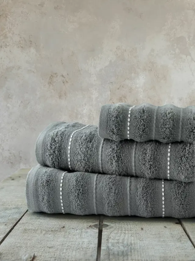 Πετσέτες Σετ 3 Τεμ 30x50-50x90-70x140 450gsm Nima Aura 100% βαμβακερό- Dark Gray