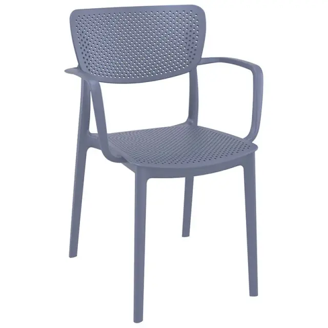 Πολυθρόνα Στοιβαζόμενη LOFT Ανθρακί PP 54x53x82cm