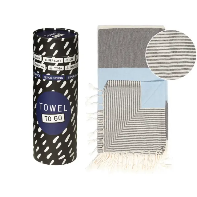 Towel To Go Palermo Πετσέτα Θαλάσσης - Hammam Black