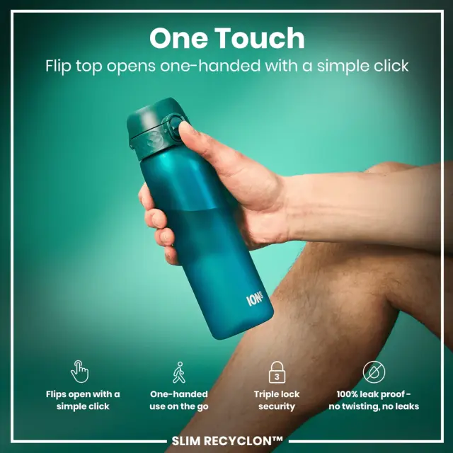 ION8 Slim Παγούρι Πλαστικό 500ml Βεραμάν (I8RF500AQU) 2