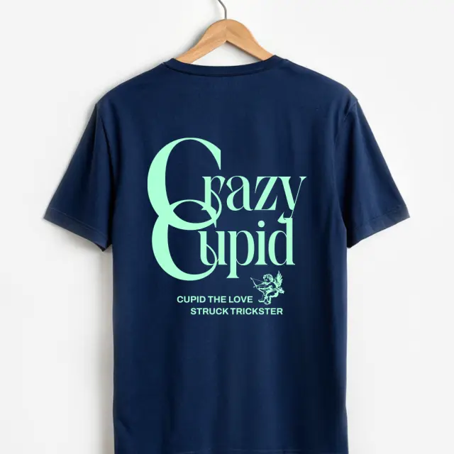 T-shirt Noshame® Navy με τύπωμα Crazy Cupid - 132513 - XXL 2