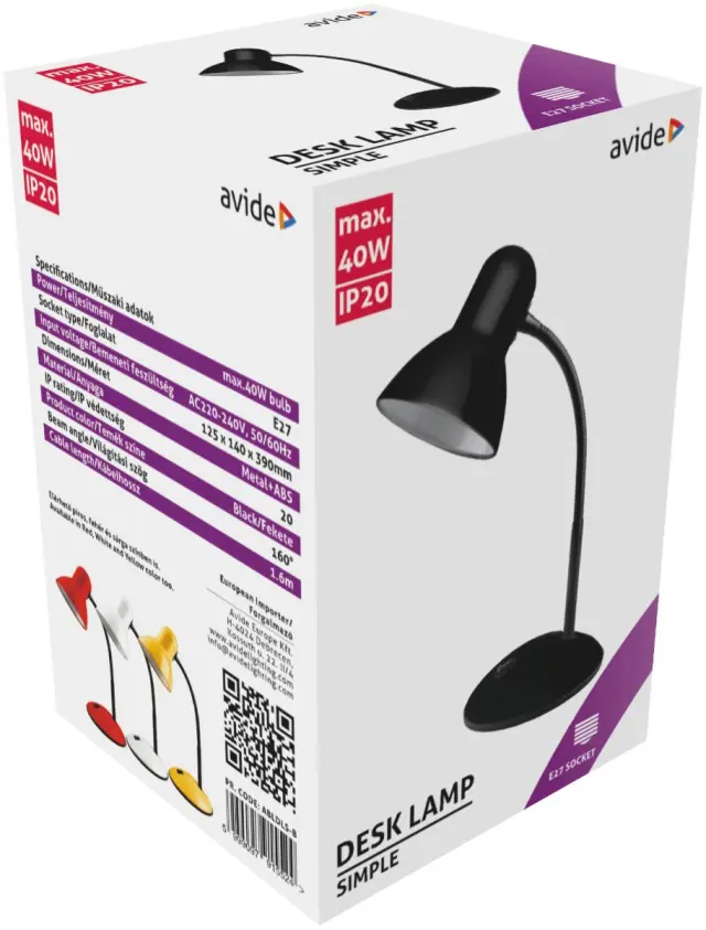 Avide Basic Φωτιστικό Γραφείου Simple Μαύρο 15.001.0001 2