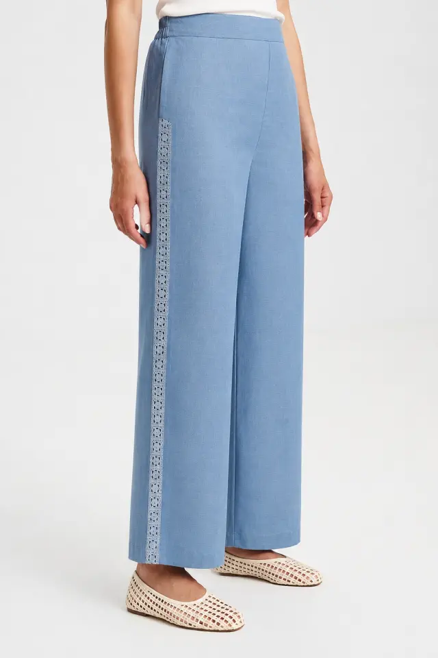 Ψηλόμεσο Παντελόνι με Δαντελένια Τρέσα CALINDA TROUSERS - XS