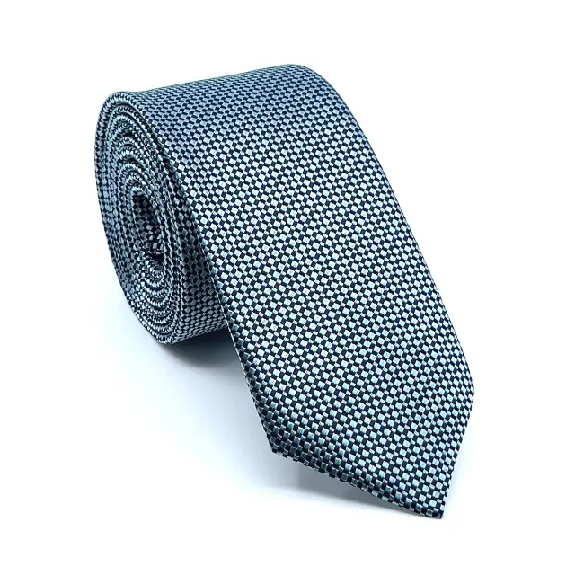 Γραβάτα Microfiber σε Σιέλ Μοτίβο Σετ με Μαντηλάκι