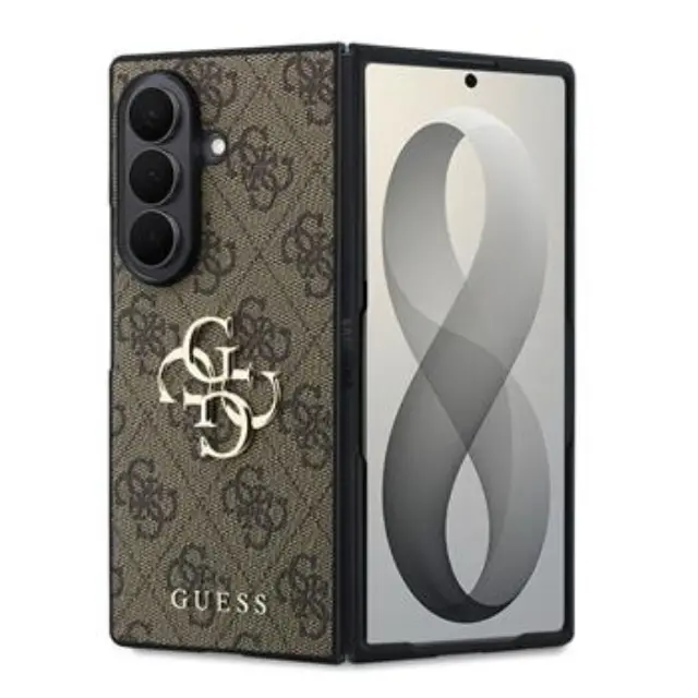 Guess PU 4G Metal Logo Case for Samsung Galaxy Z Fold 8 Ultra Brown