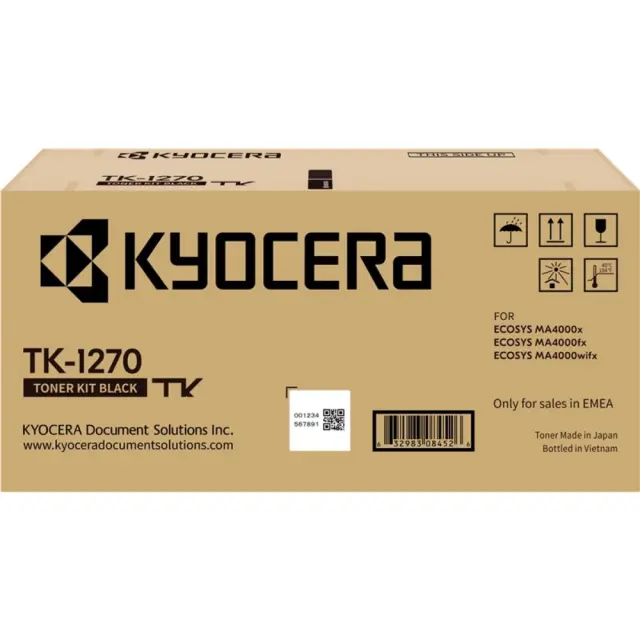 Kyocera TK-1270 Γνήσιο Toner Laser Εκτυπωτή Μαύρο 10000 Σελίδων 1T0C140NL0