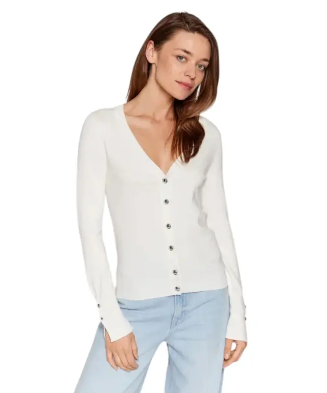 Guess - Γυναικεία Ζακέτα Zena Regular Fit W2YR33Z2V62-G012 Λευκό - 2XL