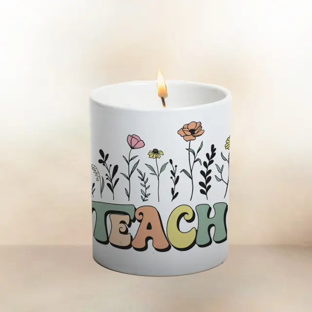 Φτιάξε το δικό σου προσωποποιημένο Αρωματικό κερί με Κεραμικό Δοχείο δώρο για δασκάλα (ΣΧ w100) 2