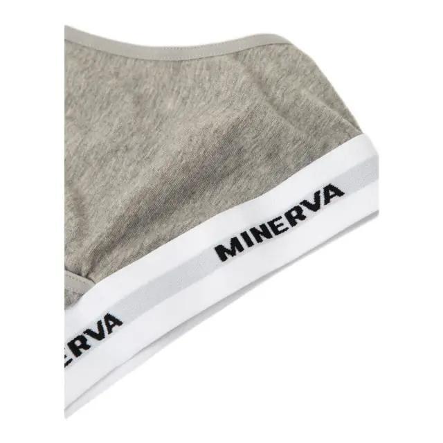 Minerva Εφηβικό Αθλητικό Μπουστάκι με Εξωτερικό Λάστιχο & Λεπτές Τιράντες, Χρώμα Γκρι Μελανζέ 3