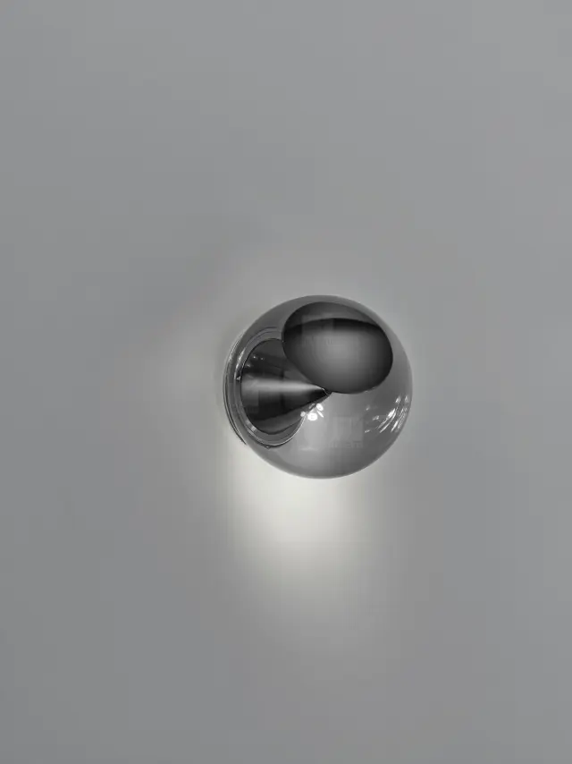 PINO Φωτιστικό Τοίχου & Οροφής LED Black Chrome με Γκρι Γυαλί IP20 Μαύρο 2
