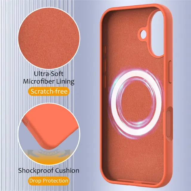 Θήκη Σιλικόνης με MagSafe για iPhone 17-Orange OEM 2