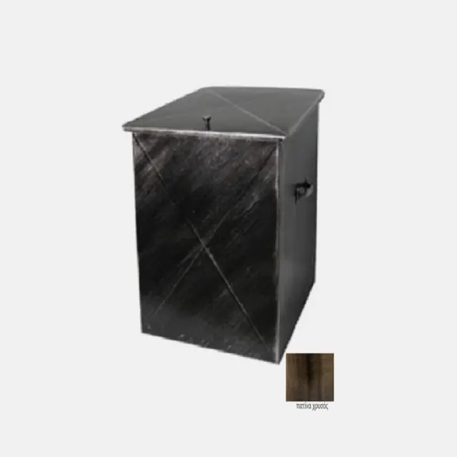 Μεταλλικό Κουτί Αποθήκευσης Ξύλων 37X54X44 Πατίνα-Χρυσός / 102PG 2