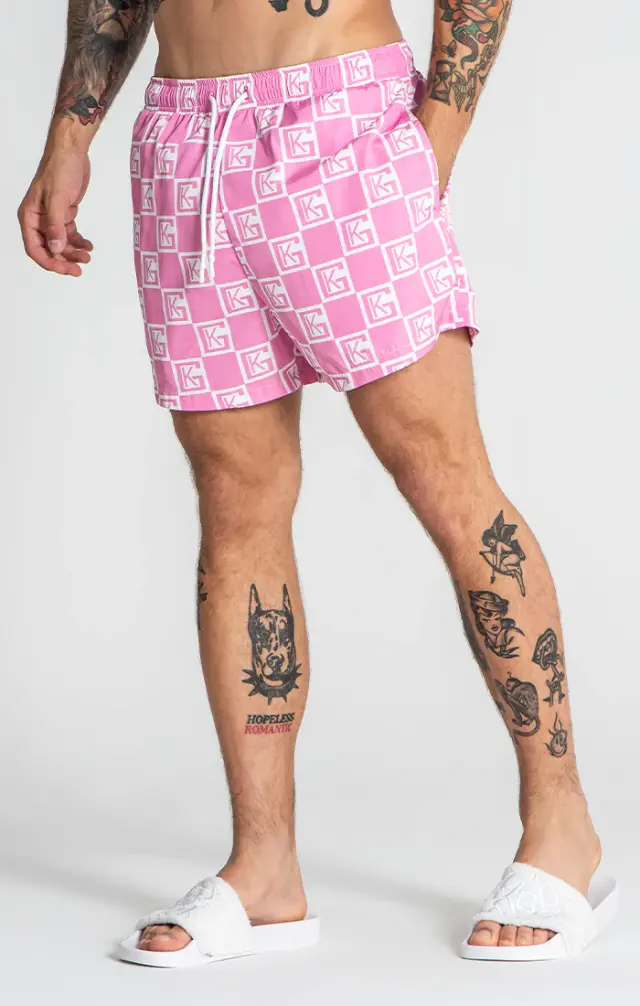 Gianni Kavanagh Ανδρικό CHECKERS Μαγιό - Pink - S 2
