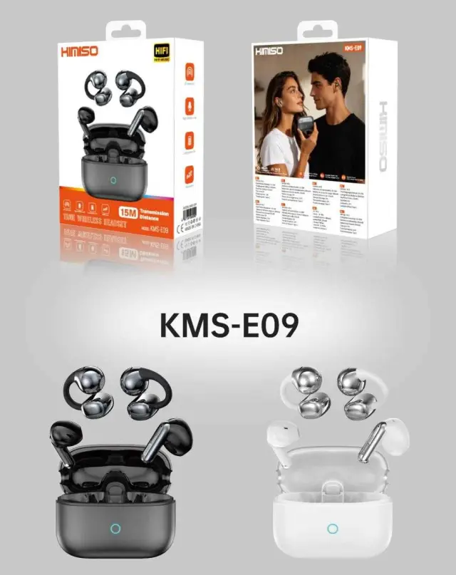 Ασύρματα ακουστικά Bluetooth με θήκη φόρτισης - 2in1 - KMS-E09 - 260090 - Black 2