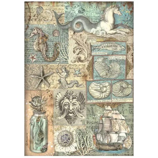 Ριζόχαρτο ντεκουπάζ Stamperia 21x29cm A4, Songs of the Sea, Texture