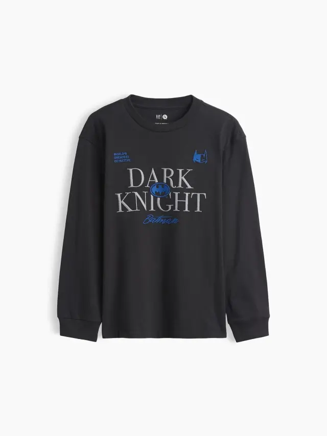 Παιδική Μπλούζα Χαλαρής Γραμμής με Batman Γραφικό Moonless night