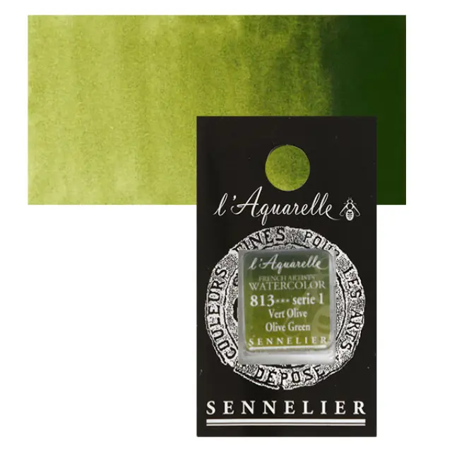 Χρώμα Ακουαρέλας Sennelier l Aquarelle Half Pan - 813 Olive Green