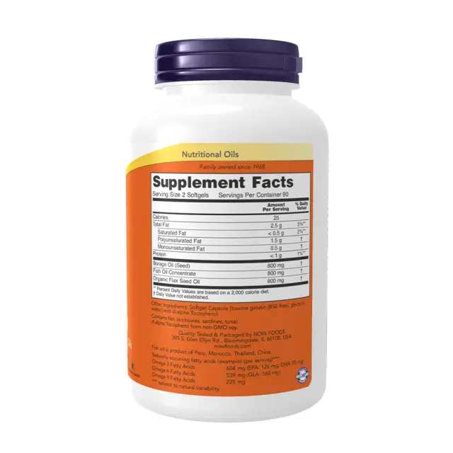 Now Foods Super Omega 3-6-9 1200 mg 180 Softgels 2