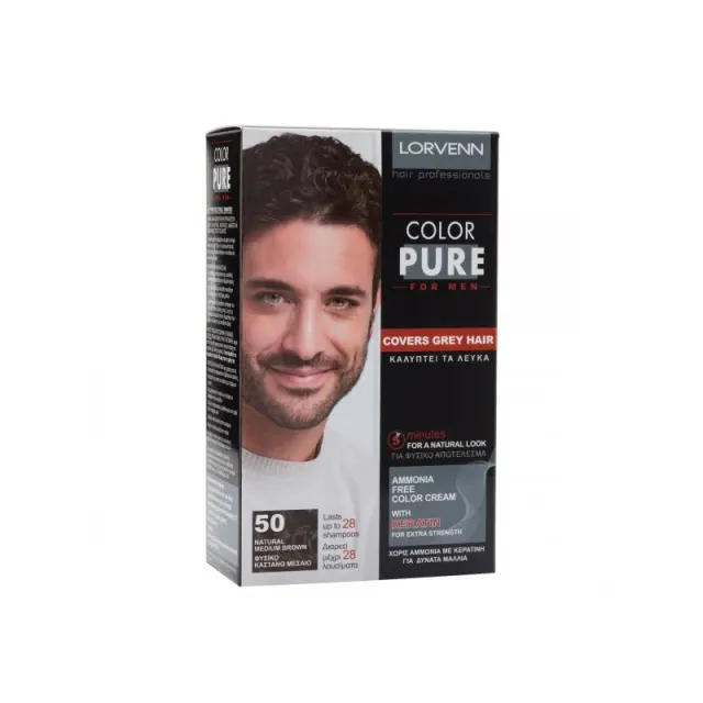 Lorvenn Color Pure Men Set 40ml | Απόχρωση 50 Καστανό