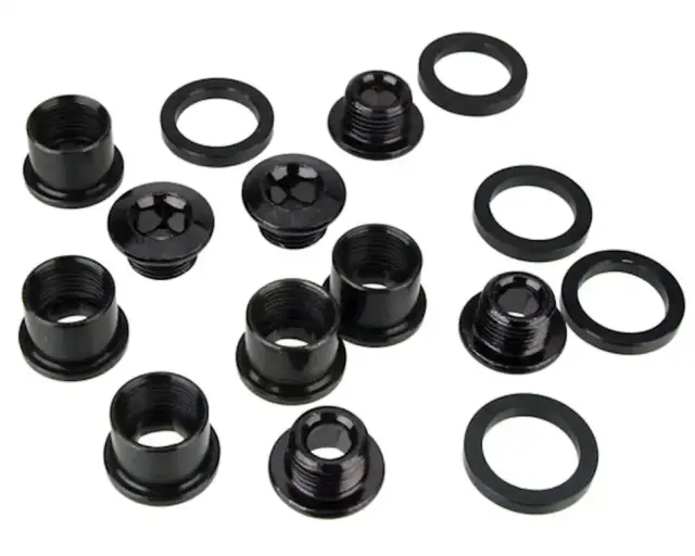 ΒΙΔΕΣ TRUVATIV CHAIN RING BOLT KIT 5-ARM SINGLE STEEL W SPACER BLACK