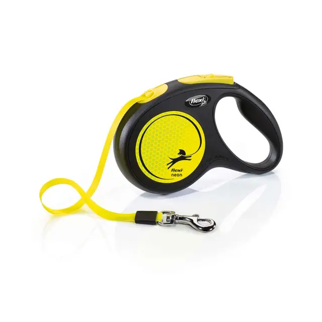 Flexi New Neon Πτυσσόμενο Λουρί/Οδηγός Σκύλου Ιμάντας Κίτρινος Κίτρινο - M 2