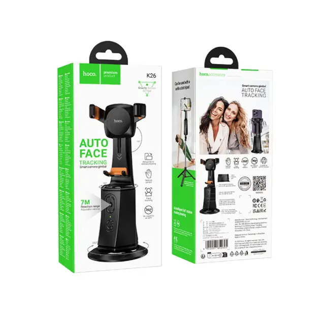 Βάση Gimbal Hoco K26 για Συσκευές 4.5"- 7" 1200mAh v5.2 με Αυτόματο Face Tracking έως και 7m και Περιστροφή 360° 2