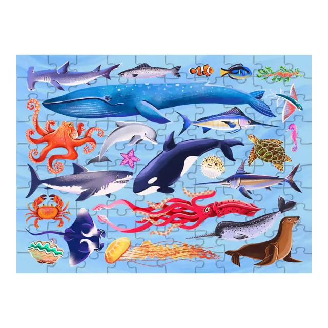 Παιδικό Παζλ 100τμχ Sea Creatures Hinkler 2