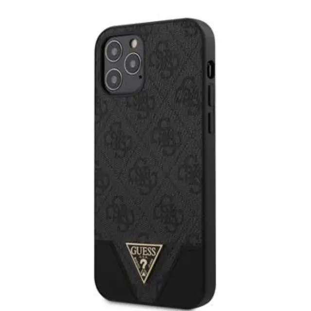 Guess PU 4G Triangle Case for iPhone 12/12 Pro 6.1 Grey