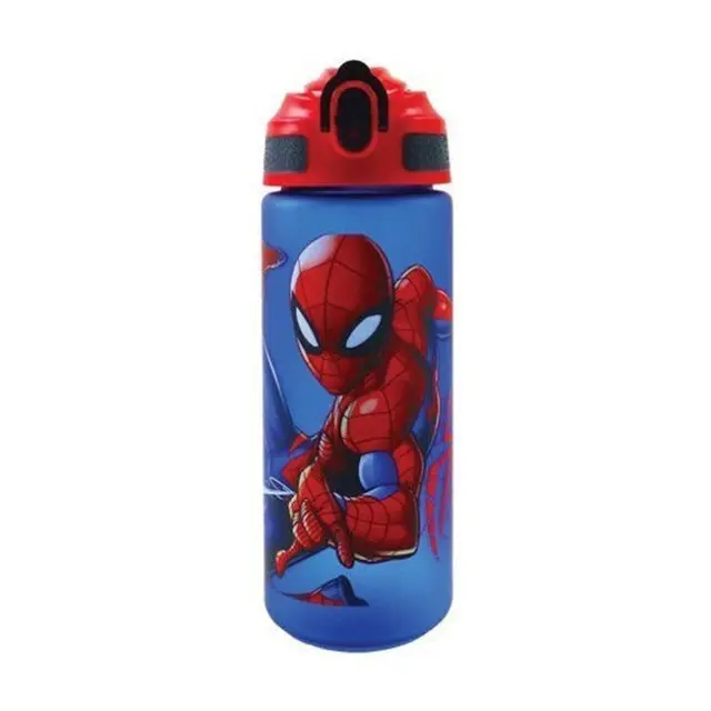 Gim Παγούρι Πλαστικό με Καλαμάκι 600ml Spiderman (557-02217)