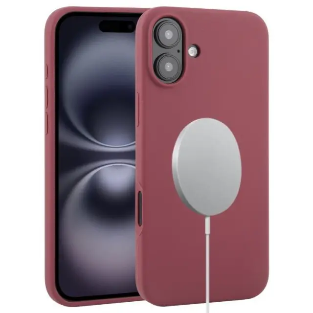 MagSafe Θήκη Σιλικόνης για iPhone 16- Wine Red OEM