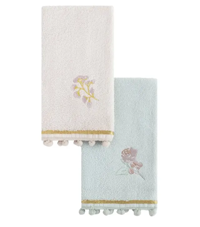 Σετ 2 Τεμ Πετσέτες Χεριών 30x50 420gsm Nima Floral Pink-Veraman 100% βαμβακερό 2