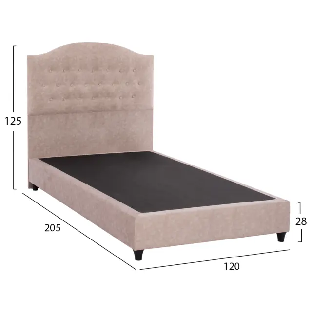 ΚΡΕΒΑΤΙ ΑΠΟ ΜΠΕΖ ΥΦΑΣΜΑ NUBUCK FB9647.22 ΓΙΑ ΣΤΡΩΜΑ 120x200 εκ. 3