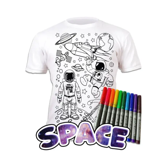 Splat Planet Πλενόμενο t-Shirt Ζωγραφικής με Μαρκαδόρους: Space (7-8 ετών) 2