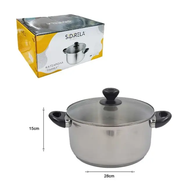 Sidirela Family Κατσαρόλα 28cm E-3994 - Casserole Pot E-3994 2