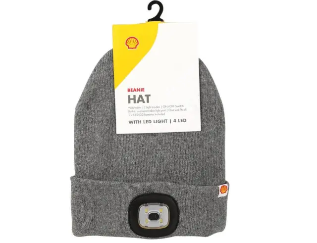 Σκουφάκι beanie SHELL CY5300350 με φως led, ακρυλικό και πολυέστερ, 20x21cm, γκρι χρώμα, με 4 led και υφαντή ετικέτα με προσαρμοσμένο λογότυπο. CY5300350 3