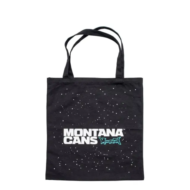 MONTANA COTTON BAG TYPO LOGO STARS BLACK