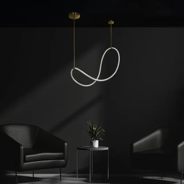 LED Κρεμαστό Φωτιστικό Οροφής GLOW 34Watt CCT με Χειριστήριο σε Χρυσό Πλατίνα και Λευκό Νήμα KLV-101-0156 2