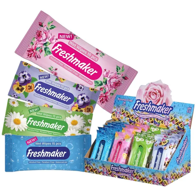 Υγρά Μαντηλάκια Freshmaker Flower πακ=15τεμ 4teen4ty 25137 Τυχαίο-Χρώμα-Σχέδιο-Επιλογή