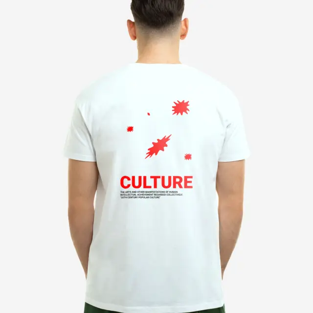 T-shirt Noshame® Λευκό με τύπωμα Culture Leaves - 122533 - XXL