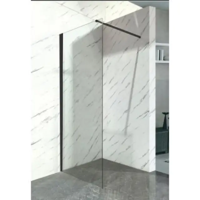 90-8789 PANEL ΤΖΑΜΙ ΔΙΑΦΑΝΕΣ ΜΕ ΜΑΥΡΟ ΠΛΑΙΣΙΟ 900(870-890)*1950/8mm ME Μ GLORIA
