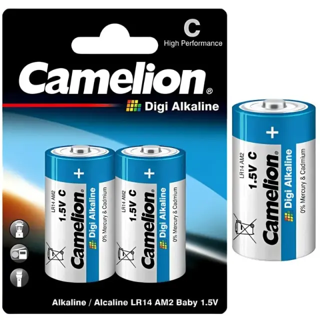 Camelion LR14-BP2DG DIGI – Ενισχυμένες Αλκαλικές Μπαταρίες C 1,5V (2 τμχ)