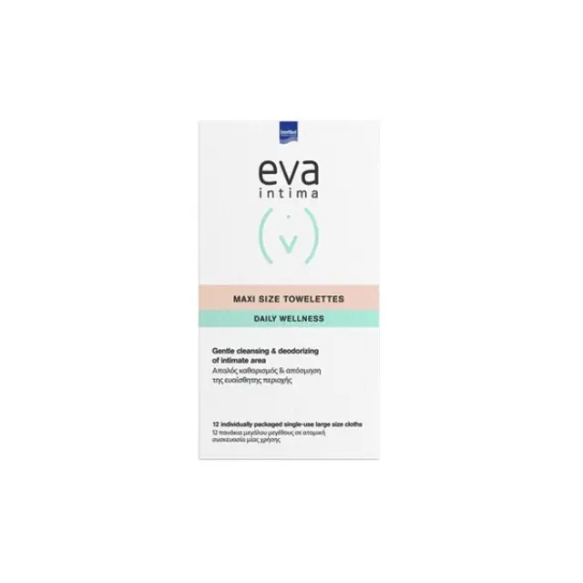 Intermed Intermed Eva Intima Maxi Size Towelettes (12τμχ) - Πανάκια Καθαρισμού της Ευαίσθητης Περιοχής